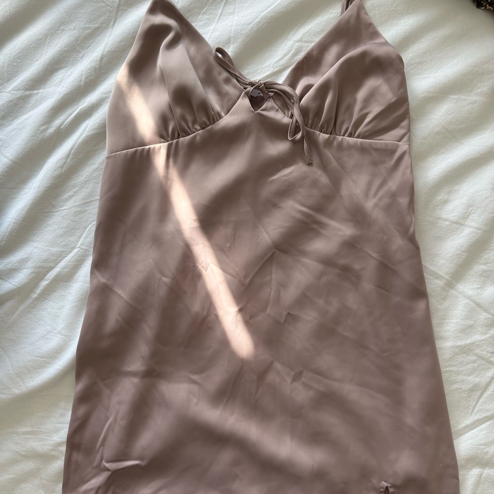 Garage Mauve Slip Dress with Tie Detail